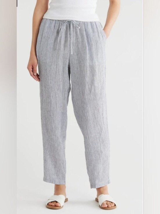 Eileen Fisher Pants - NWT Eileen Fisher Organic Linen Tapered Ankle Pant. Size PL